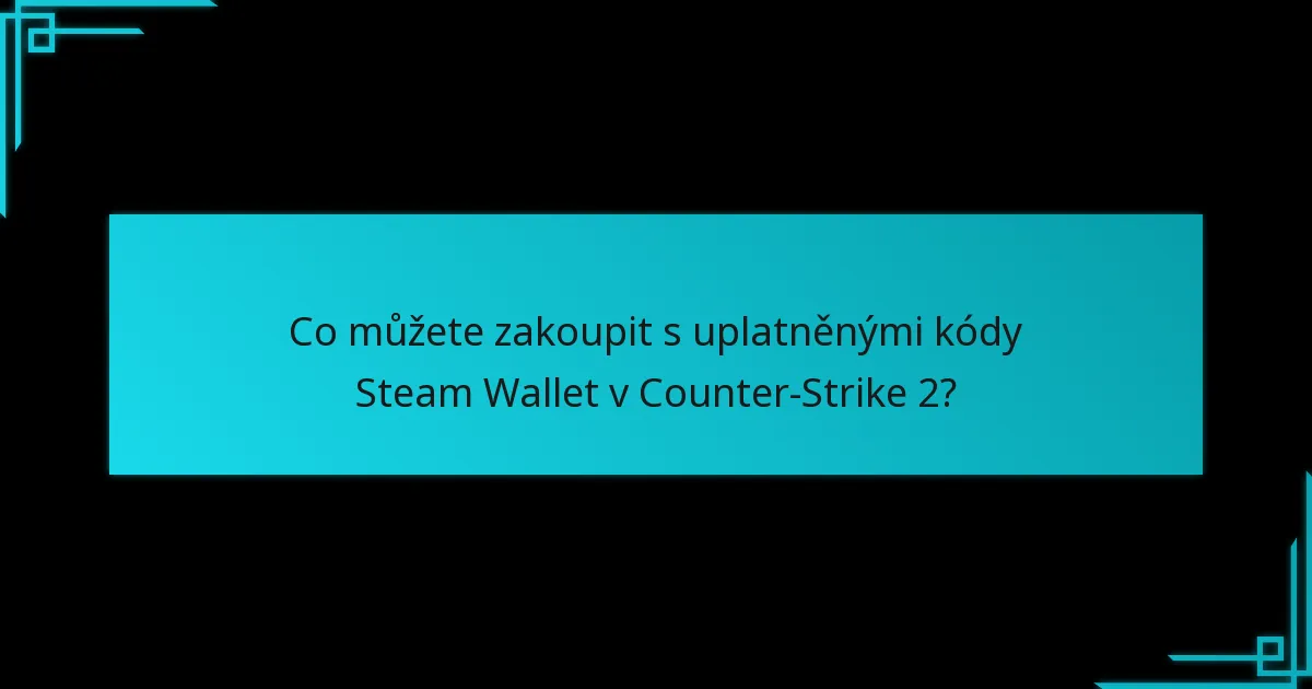 Co můžete zakoupit s uplatněnými kódy Steam Wallet v Counter-Strike 2?