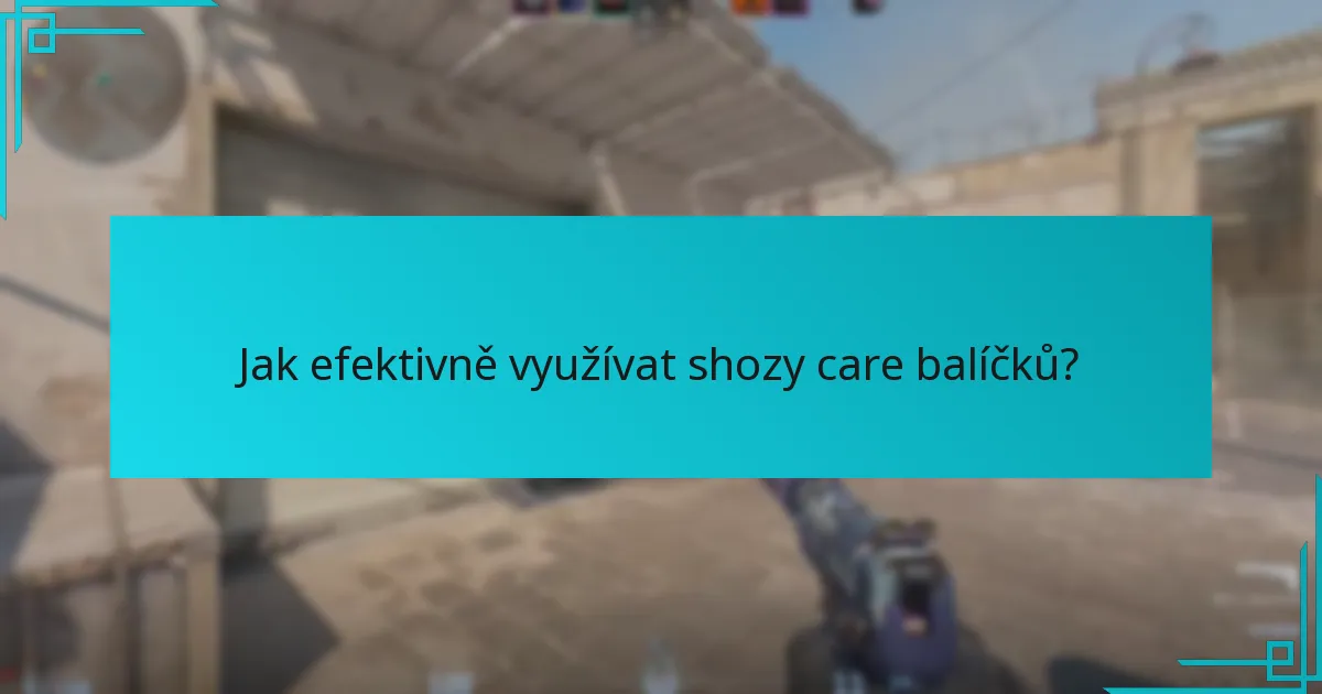 Jaké strategie maximalizují přínosy care balíčků?