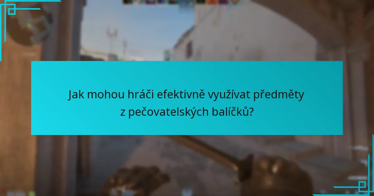 Jak mohou hráči efektivně využívat předměty z pečovatelských balíčků?