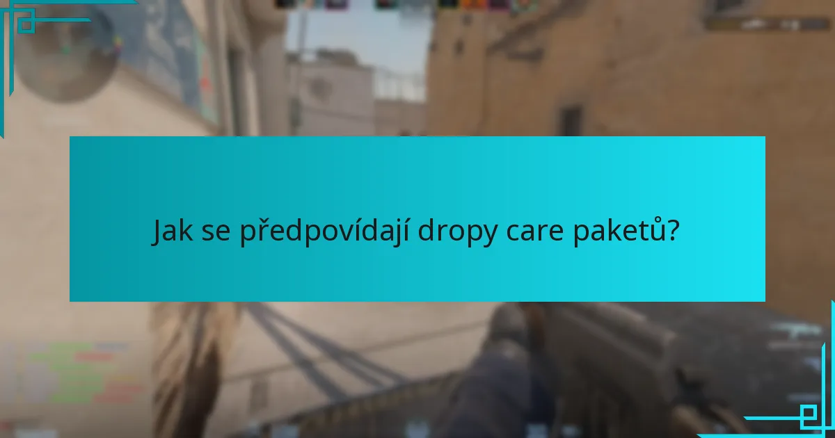 Jak se předpovídají dropy care paketů?