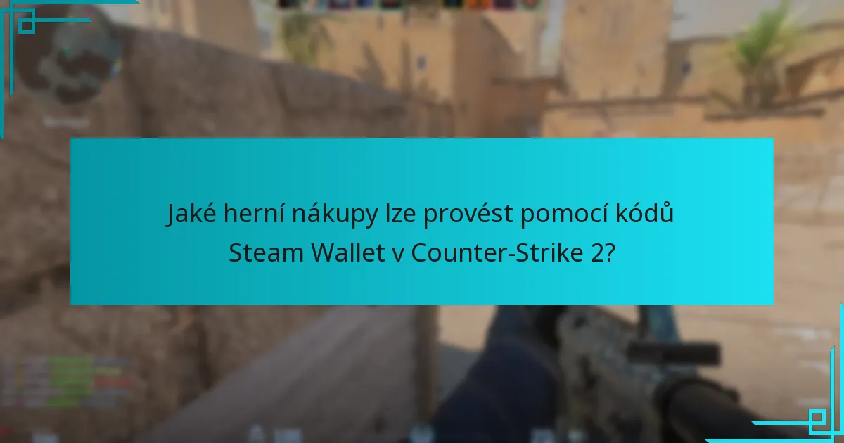 Jaké herní nákupy lze provést pomocí kódů Steam Wallet v Counter-Strike 2?