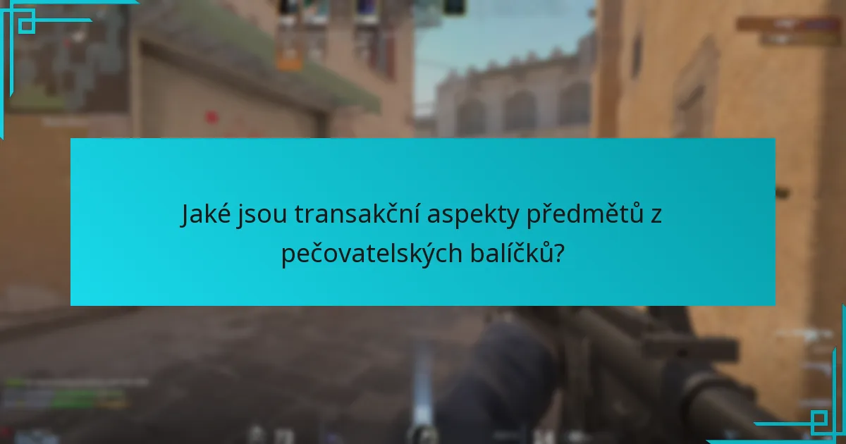 Jaké jsou transakční aspekty předmětů z pečovatelských balíčků?