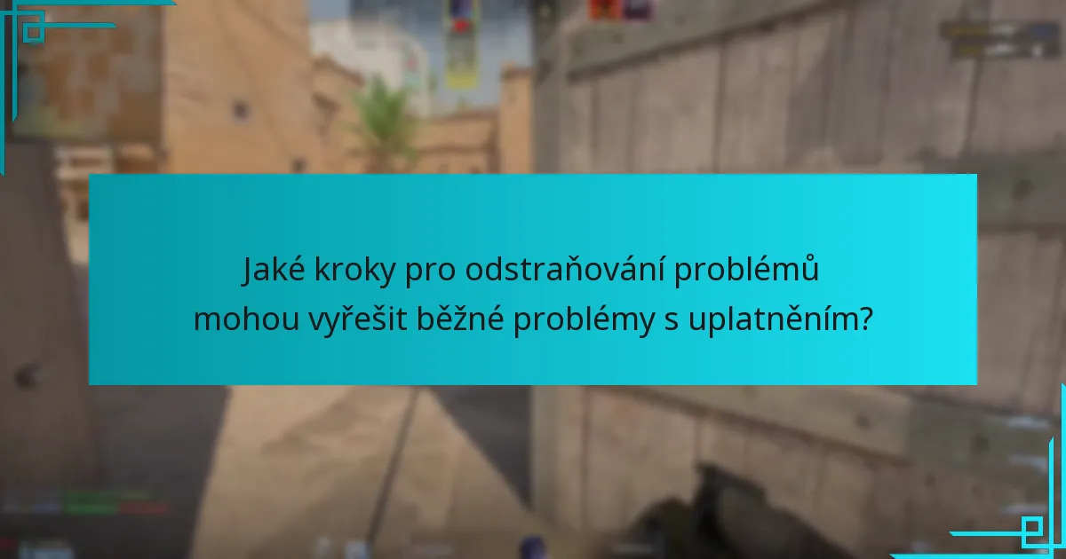 Jaké kroky pro odstraňování problémů mohou vyřešit běžné problémy s uplatněním?