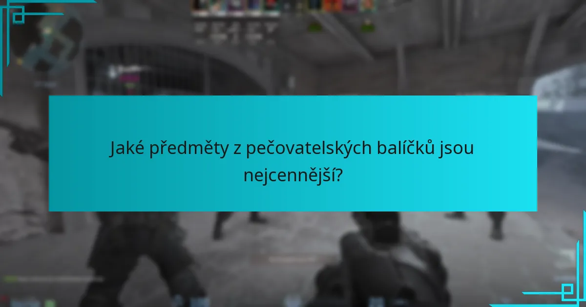 Jaké předměty z pečovatelských balíčků jsou nejcennější?