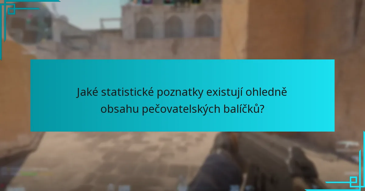 Jaké statistické poznatky existují ohledně obsahu pečovatelských balíčků?