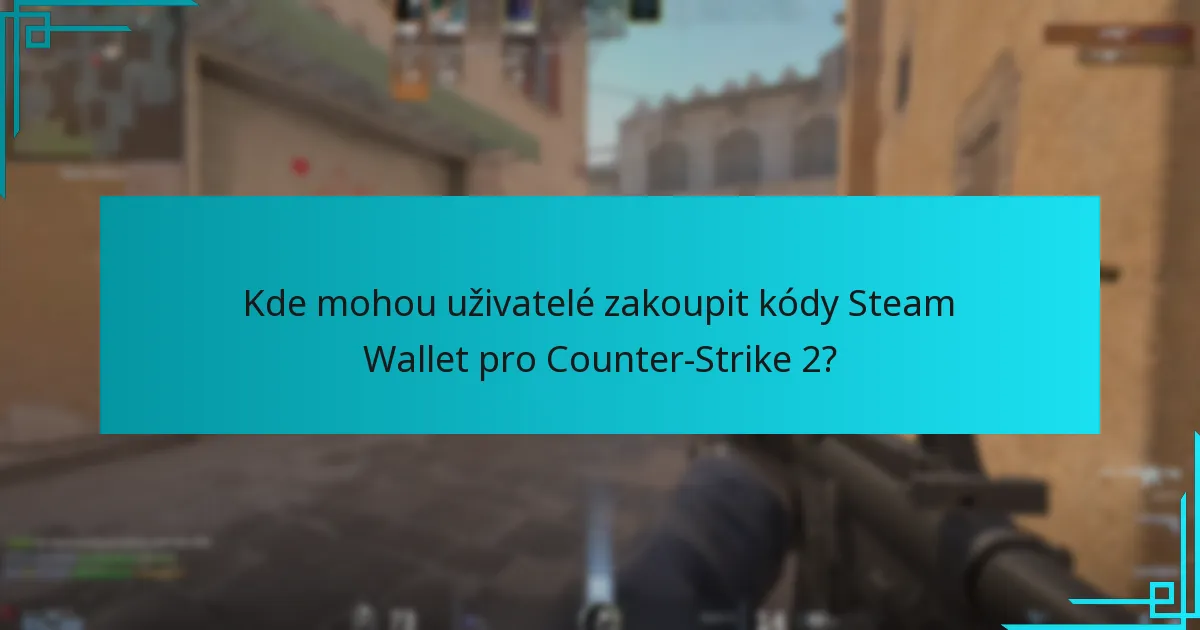 Kde mohou uživatelé zakoupit kódy Steam Wallet pro Counter-Strike 2?